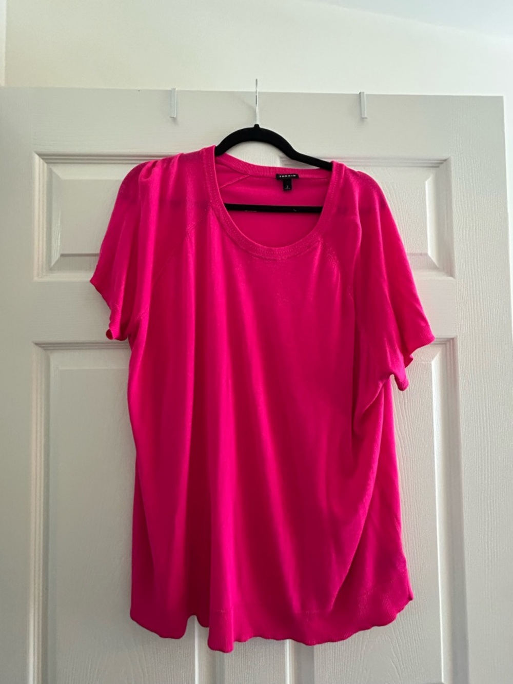 Torrid Women's Short Sleeve Crew Neck Top in Hot Pink